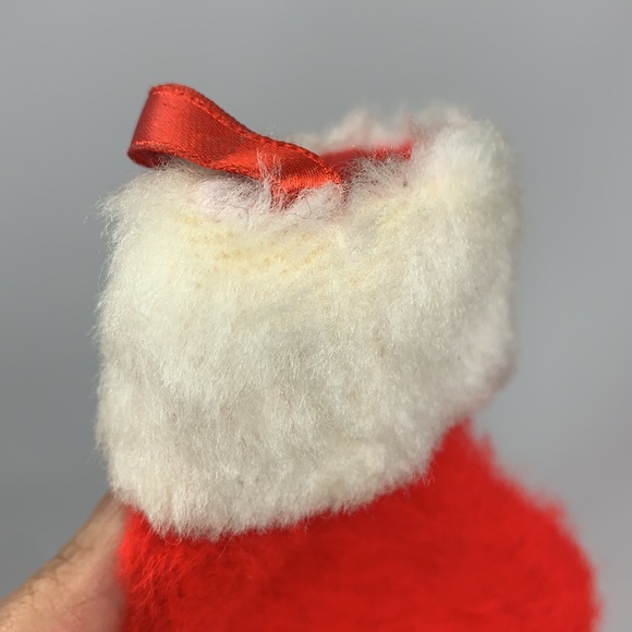 Red Santa Claus small Christmas stocking vintage - Picture 8 of 11
